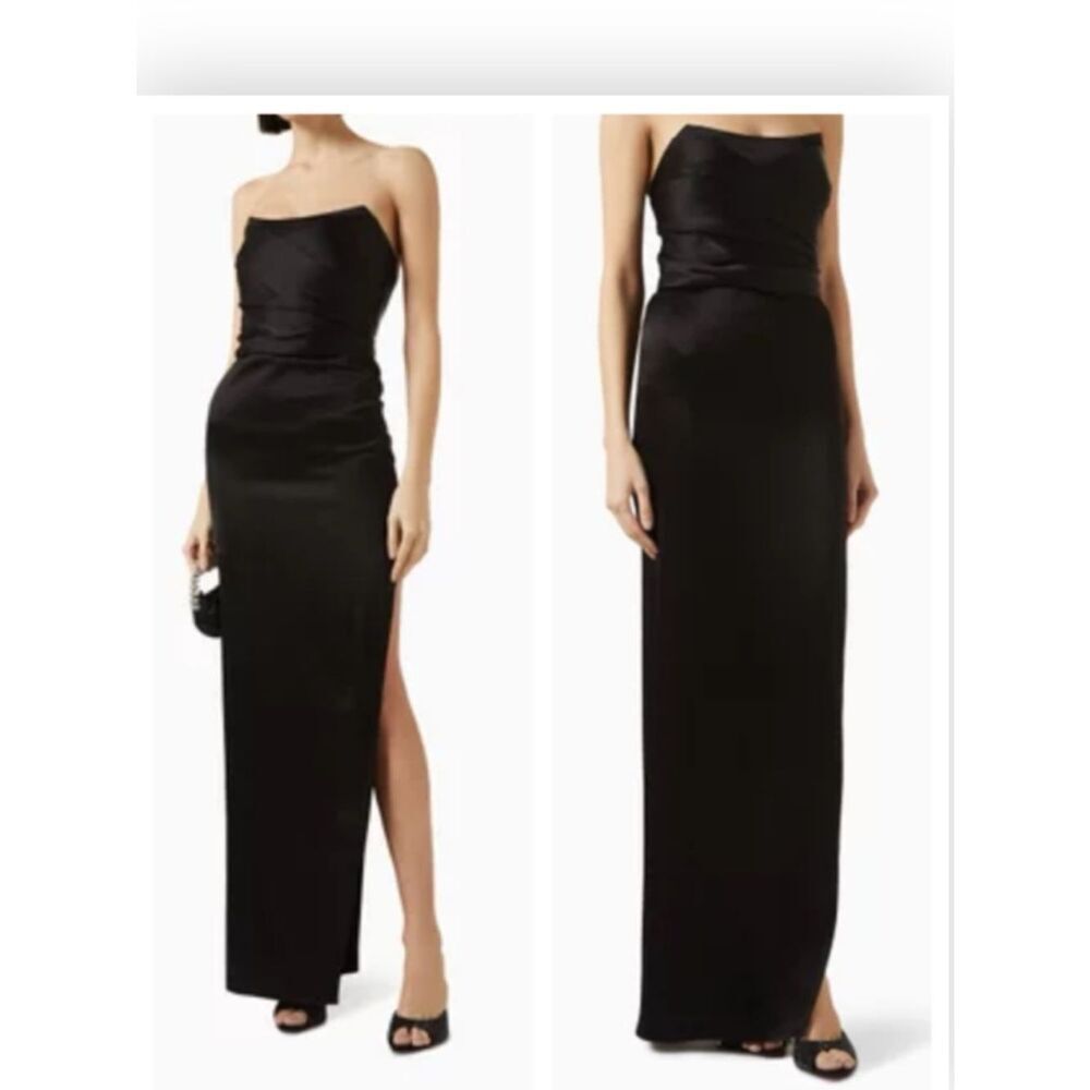 ALICE + OLIVIA Carlea Slit Maxi Dress in Satin $550